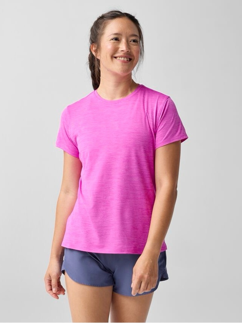 Brooks pink Luxe Short Sleeve Tee